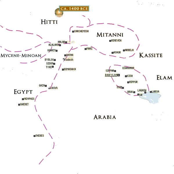 Babylonia around 1400 BCE