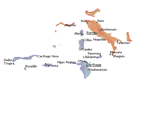 Borders prior to the wars (about 264 BCE)