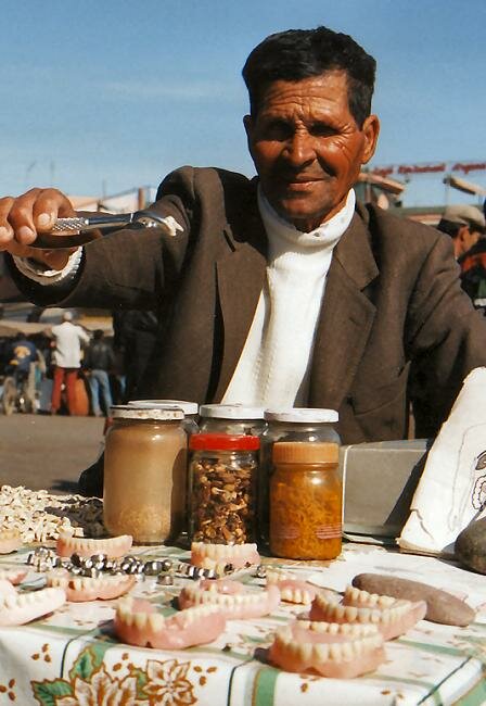 Dentist on the Jemaa l-Fna, Marrakech, Morocco