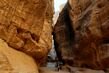 The Siq, the long entrance descending into ancient Petra. Petra, Jordan.